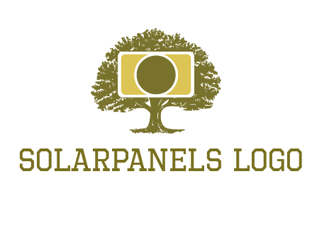 rectangle camera and tree photography logo