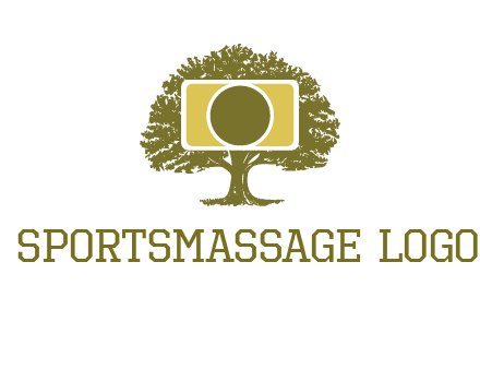 rectangle camera and tree photography logo