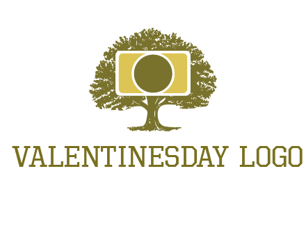 rectangle camera and tree photography logo
