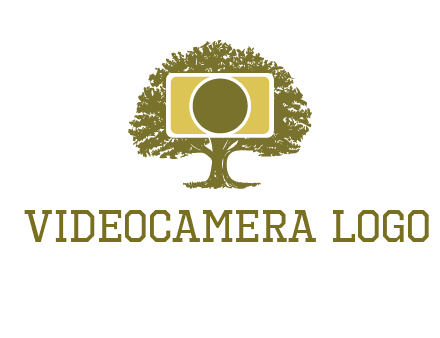 rectangle camera and tree photography logo