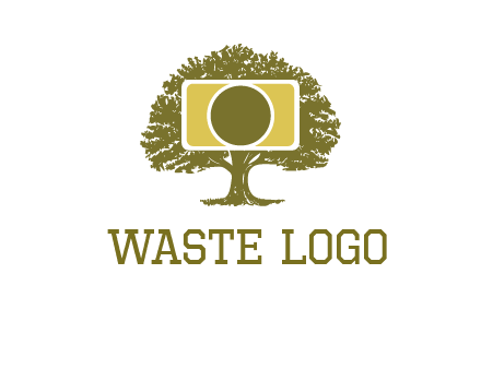 rectangle camera and tree photography logo