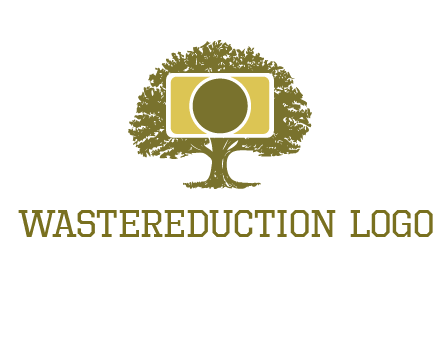 rectangle camera and tree photography logo