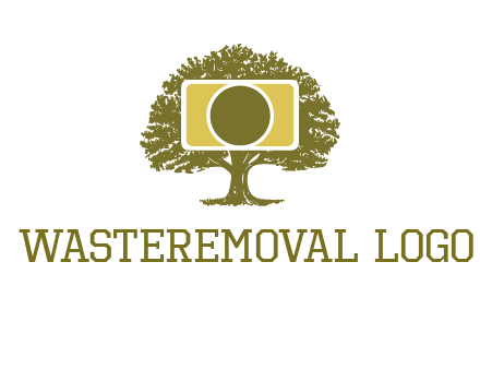 rectangle camera and tree photography logo