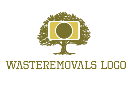 rectangle camera and tree photography logo