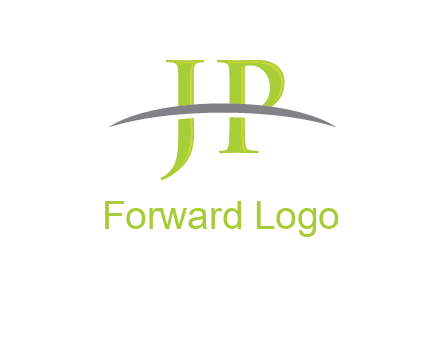 swoosh over letter JP logo