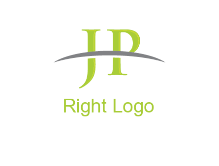 swoosh over letter JP logo
