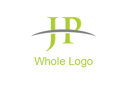 swoosh over letter JP logo