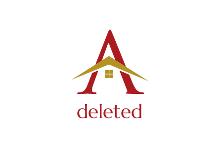 house between letter A logo