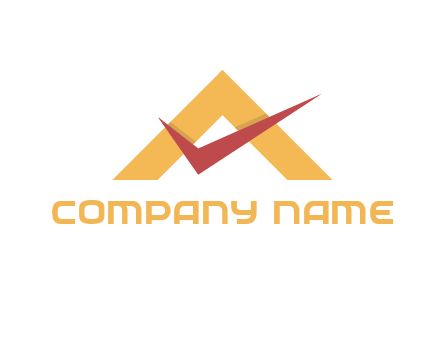 check mark incorporated with letter A logo