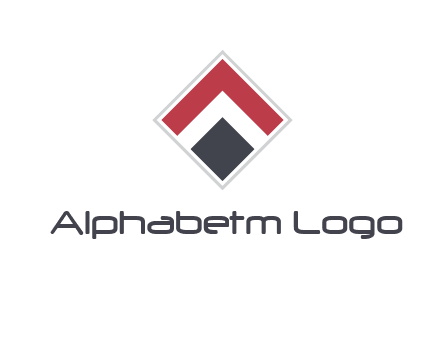 arrow inside rhombus shape forming letter A logo