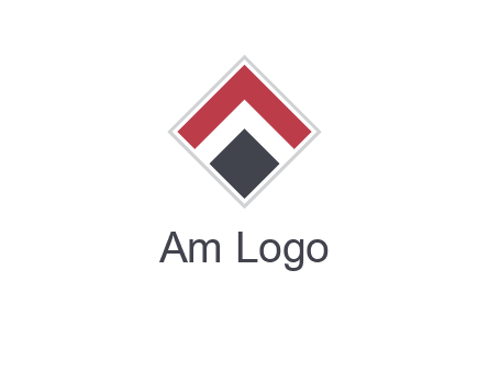 arrow inside rhombus shape forming letter A logo