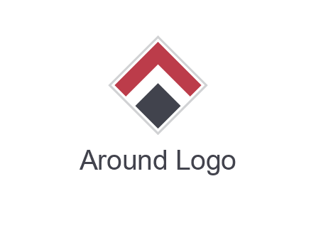 arrow inside rhombus shape forming letter A logo
