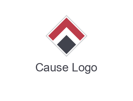 arrow inside rhombus shape forming letter A logo
