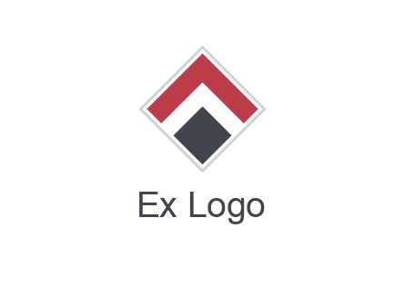 arrow inside rhombus shape forming letter A logo