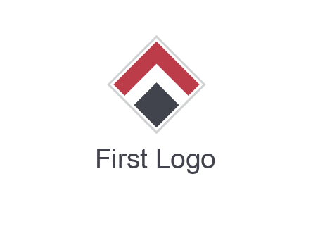 arrow inside rhombus shape forming letter A logo