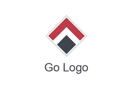 arrow inside rhombus shape forming letter A logo