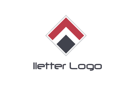 arrow inside rhombus shape forming letter A logo