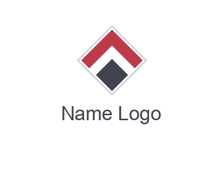 arrow inside rhombus shape forming letter A logo