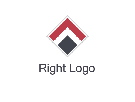 arrow inside rhombus shape forming letter A logo