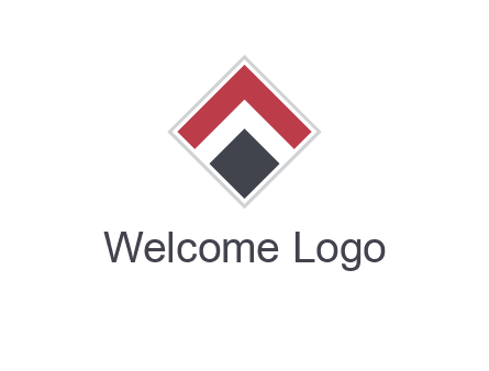 arrow inside rhombus shape forming letter A logo