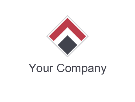 arrow inside rhombus shape forming letter A logo