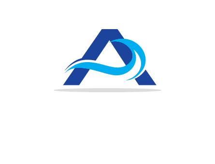 Letter A with ocean waves logo