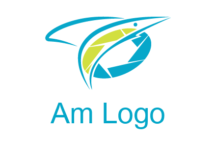 shutter and swoosh fish photography logo
