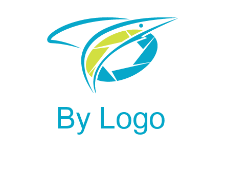 shutter and swoosh fish photography logo