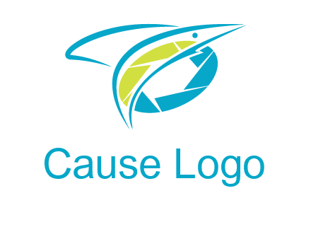 shutter and swoosh fish photography logo