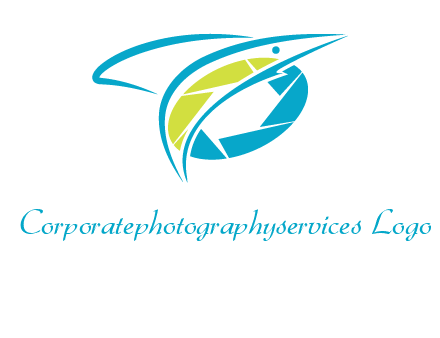 shutter and swoosh fish photography logo