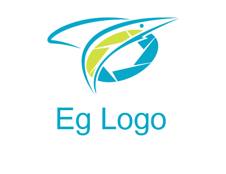 shutter and swoosh fish photography logo