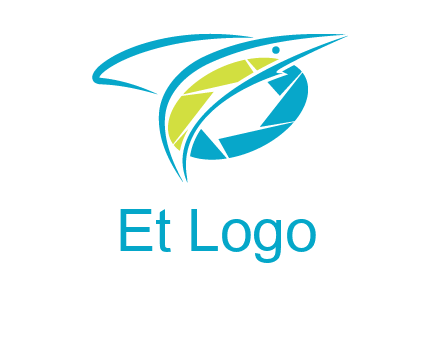 shutter and swoosh fish photography logo