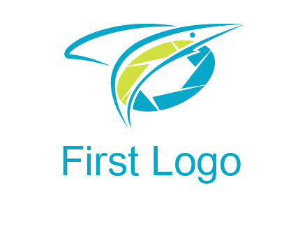 shutter and swoosh fish photography logo