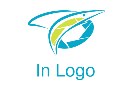 shutter and swoosh fish photography logo