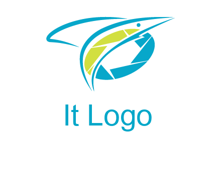 shutter and swoosh fish photography logo