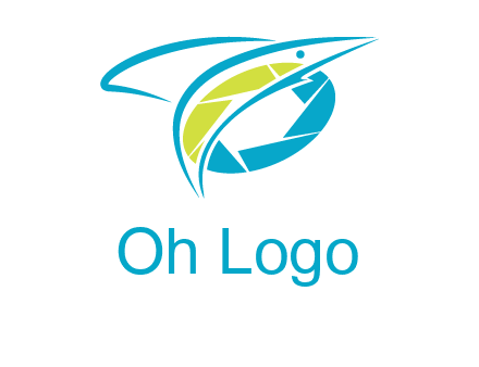 shutter and swoosh fish photography logo