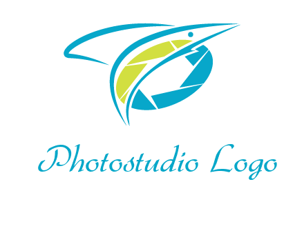 shutter and swoosh fish photography logo