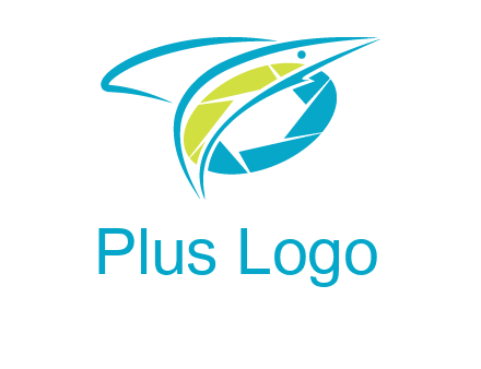 shutter and swoosh fish photography logo