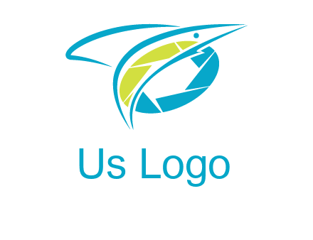 shutter and swoosh fish photography logo