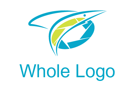 shutter and swoosh fish photography logo
