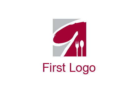 letter g inside rectangle with spoon and fork logo