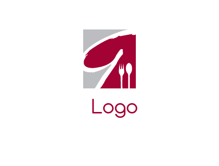 letter g inside rectangle with spoon and fork logo