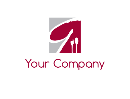 letter g inside rectangle with spoon and fork logo