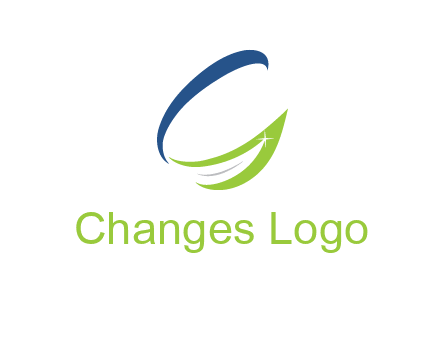 letter G incorporated with abstract leaf with shine logo