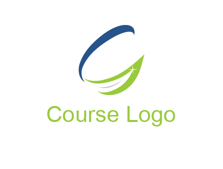 letter G incorporated with abstract leaf with shine logo