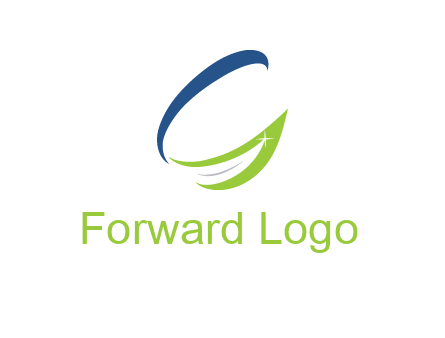 letter G incorporated with abstract leaf with shine logo