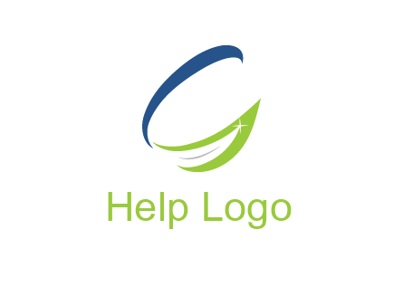 letter G incorporated with abstract leaf with shine logo