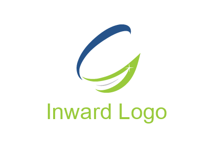 letter G incorporated with abstract leaf with shine logo
