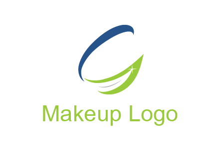 letter G incorporated with abstract leaf with shine logo