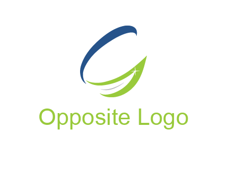 letter G incorporated with abstract leaf with shine logo
